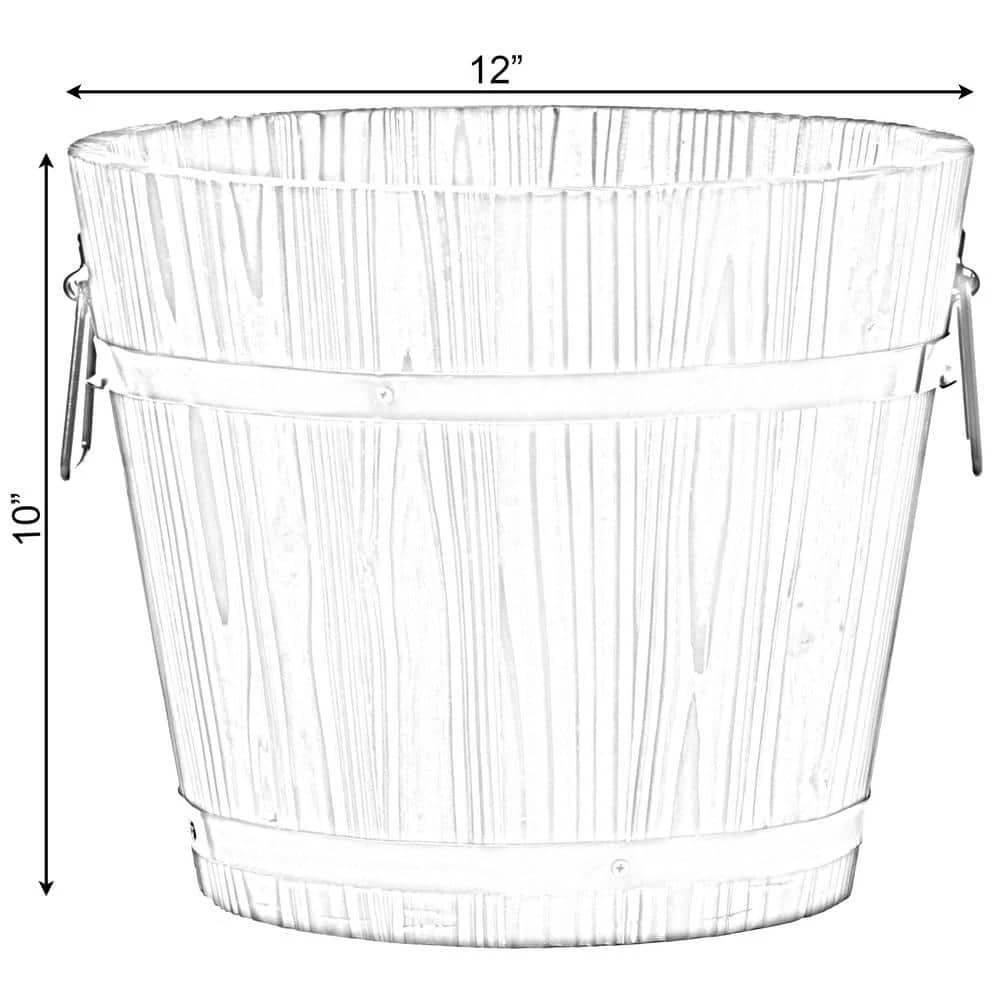 Gardenised Small Wooden Whiskey Barrel Planter, 12 in. Dia 10 in. High - Image 8