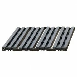 Gardenised 14 in. L Black Plastic Garden Pathway Track Outdoor Flooring Waterproof Tile Anti-Slip Pavers Floor Mat