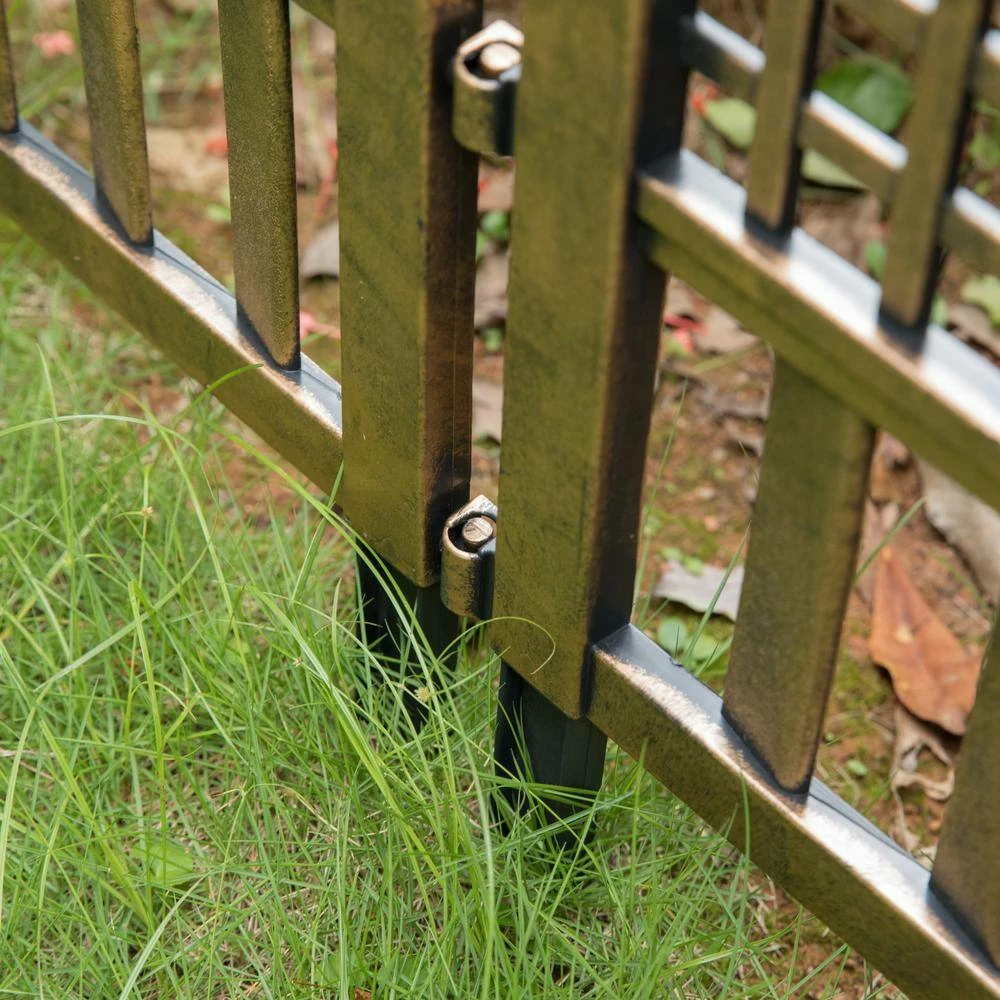 Gardenised Plastic Outdoor Decor Garden Flower Edger Fence, Border, Set of 4 Panels, Bronze 20.5 in. - Image 10