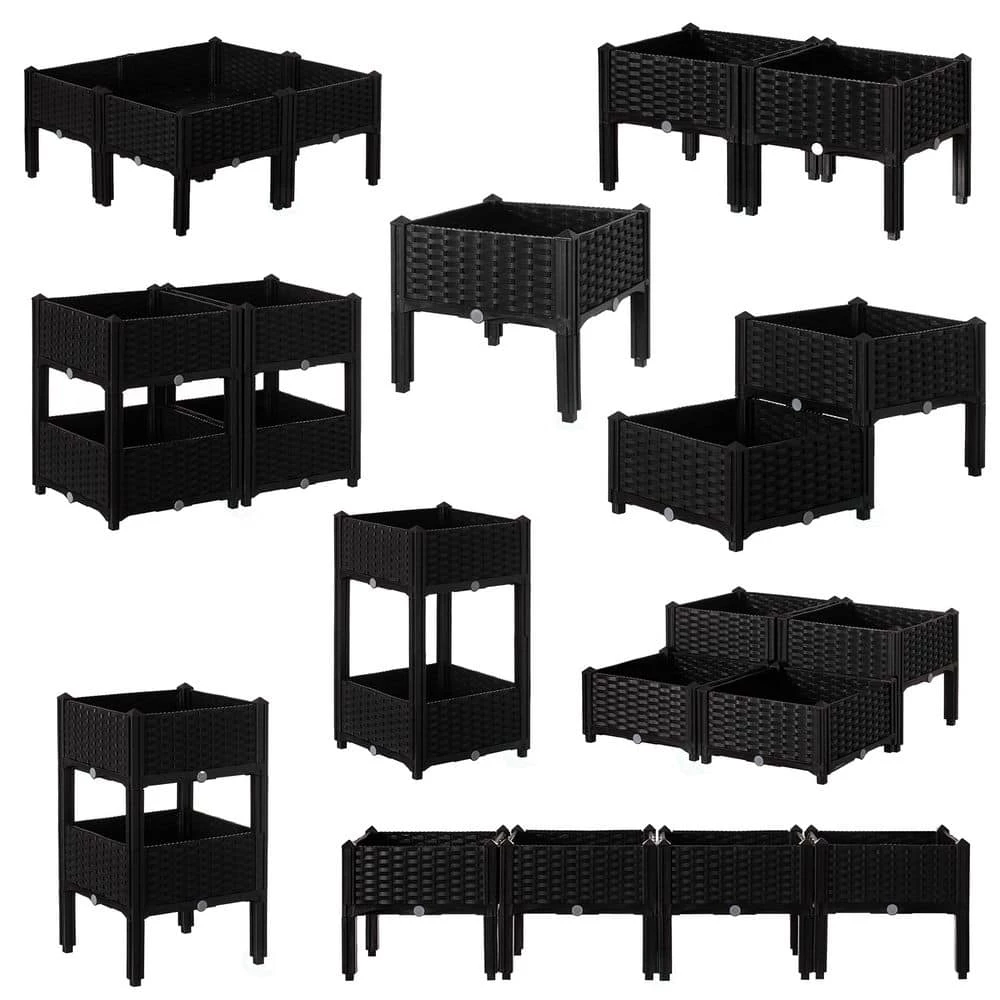 Gardenised Rattan Raised Garden Bed Flower Planter - Image 6