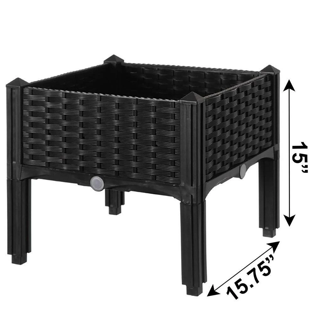 Gardenised Rattan Raised Garden Bed Flower Planter - Image 7