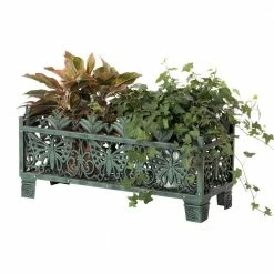 Gardenised 10 in. W x 26.5 in. D x 12.5 in. H Living Butterfly Outdoor Antique Bronze Plastic Plant Stand, Flower Planting Pot