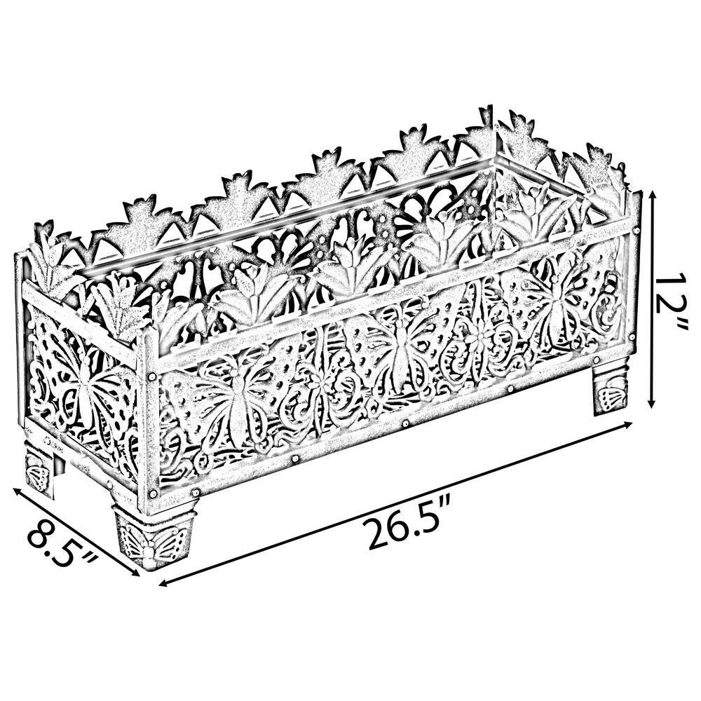Gardenised 10 in. W x 26.5 in. D x 12.5 in. H Living Butterfly Outdoor Antique Bronze Plastic Plant Stand, Flower Planting Pot - Image 8
