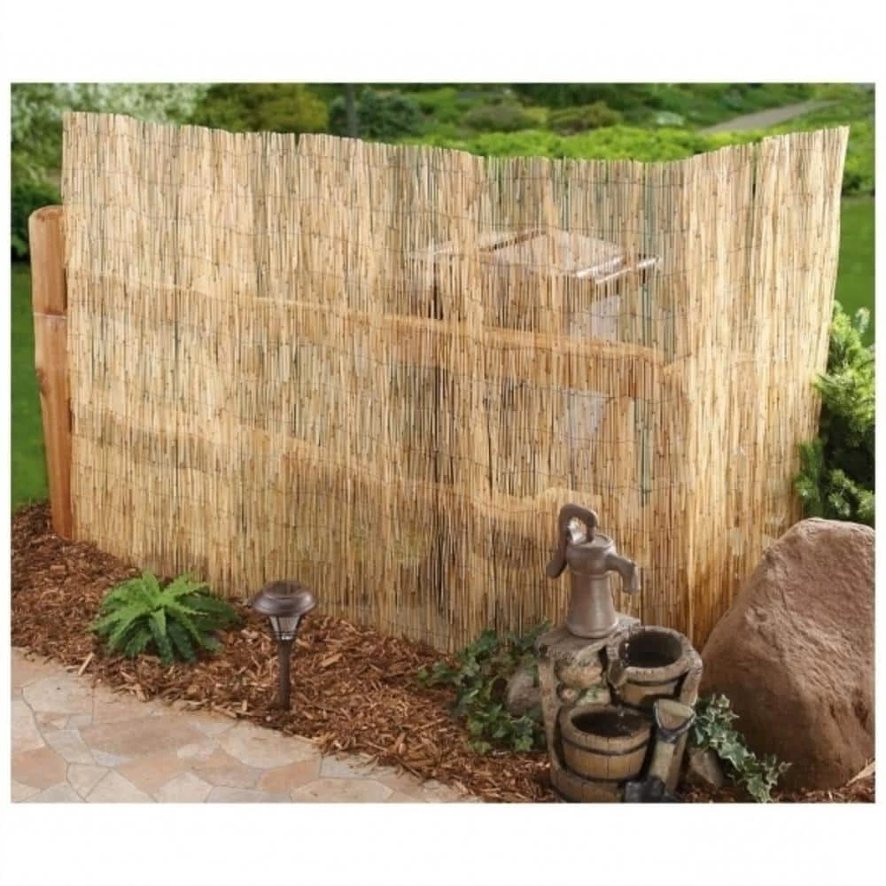 MGP 3 ft. H x 14 ft. L Natural Reed Garden Fence - Image 4
