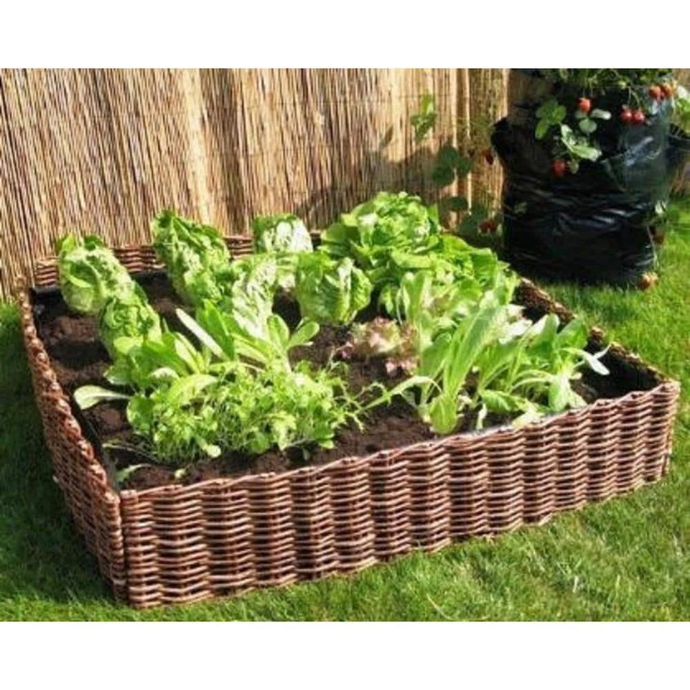 MGP 96 in. L x 48 in. W x 12 in. H Standard Woven Willow Wood Raised Garden Bed - Image 3