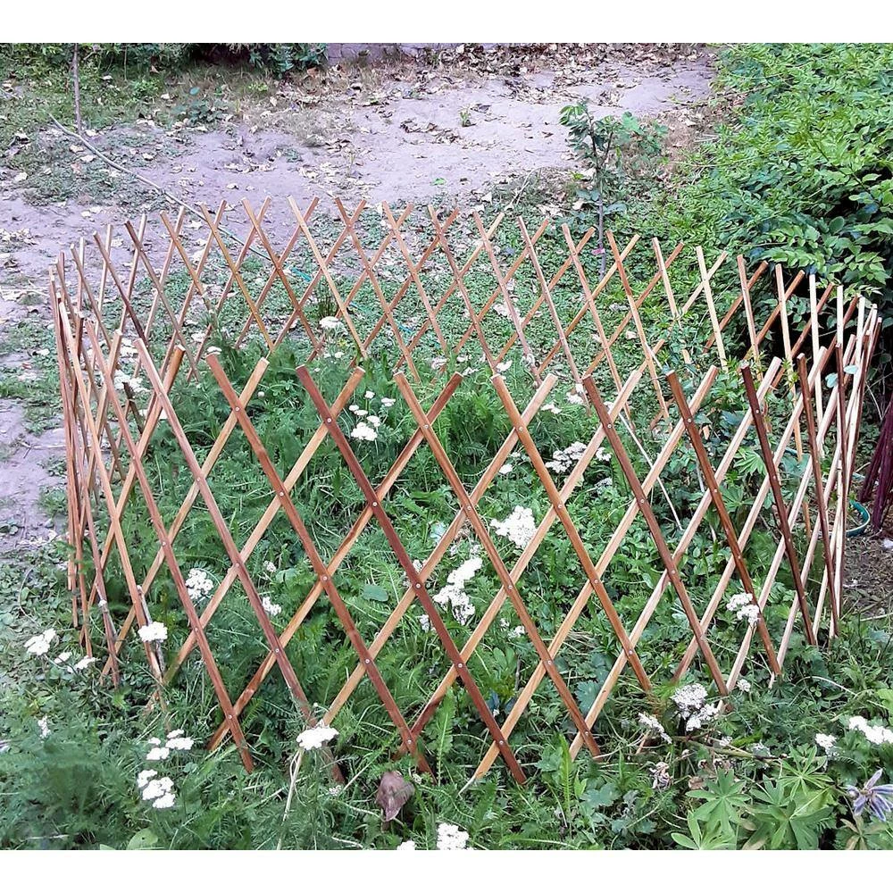 MGP 24 in. H Teak Wood Extendable Circular fence Trellis - Image 2