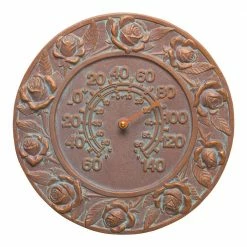 Whitehall Products Verdigris Rose Thermometer