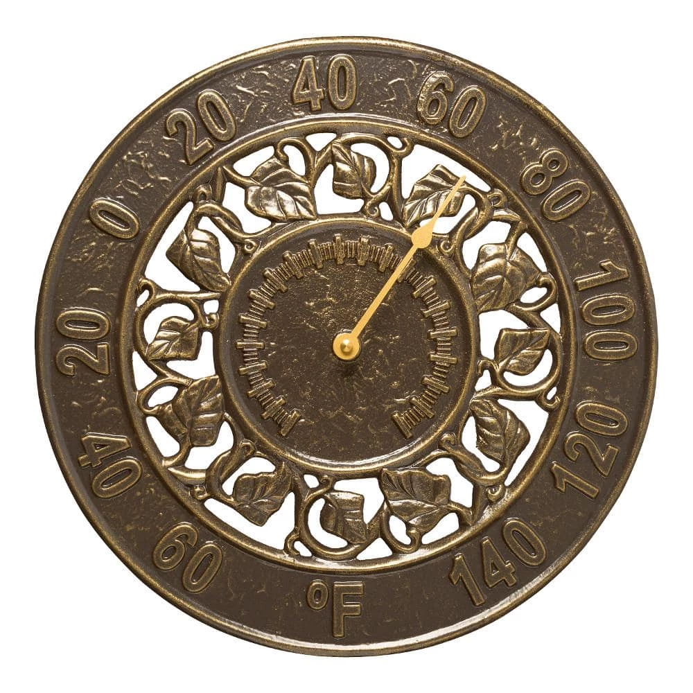 Whitehall Products Aluminum French Bronze Ivy Analog Thermometer