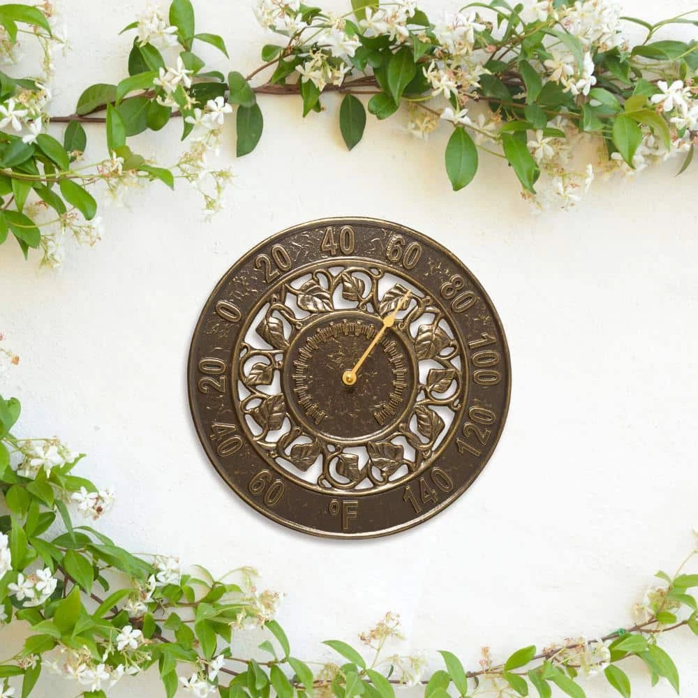 Whitehall Products Aluminum French Bronze Ivy Analog Thermometer - Image 2