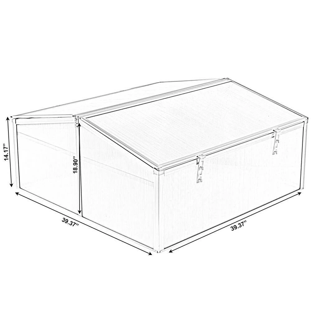 Gardenised Plastic Mini-Greenhouse Flower Box, Plant Protector Garden Pot with Double Sided Roof - Image 6