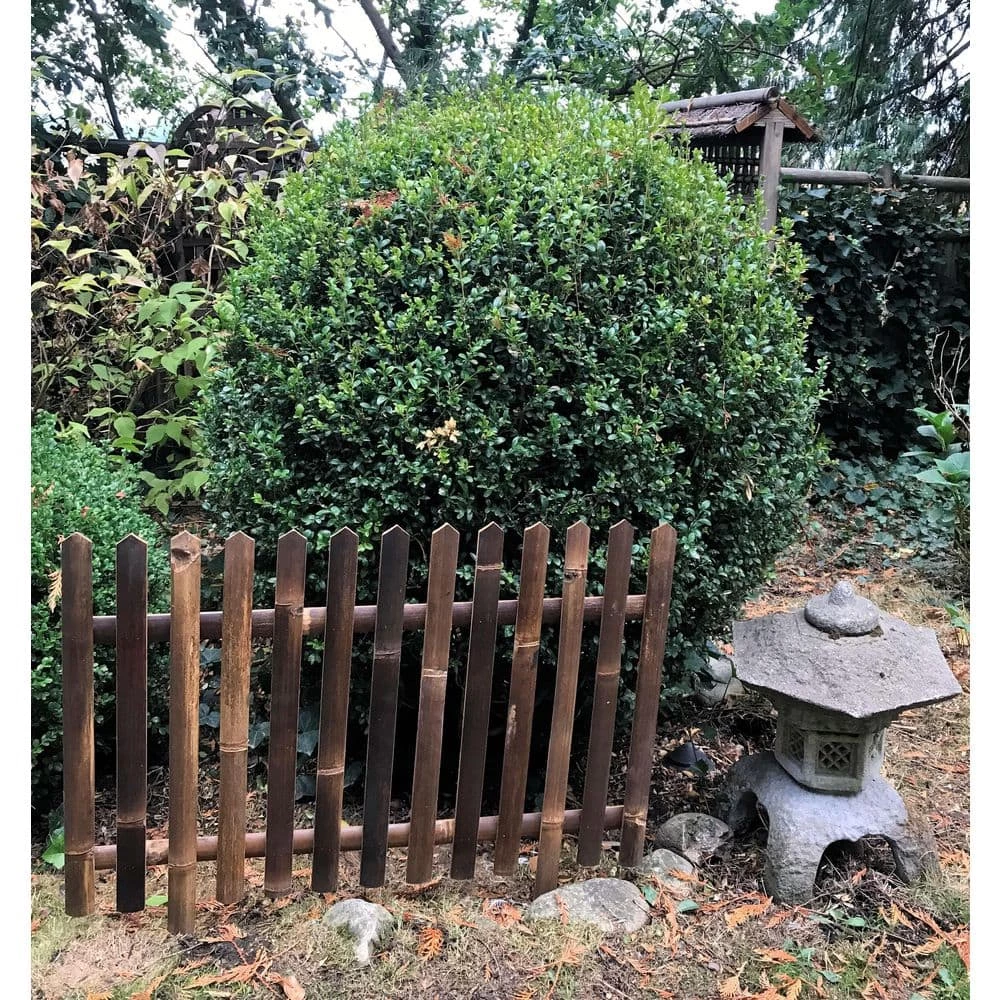 MGP 22 in. H Black Bamboo Picket Garden Fence - Image 2