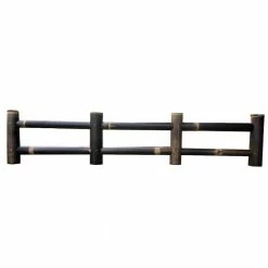MGP 12 in. Black Bamboo Post and Rail Garden Fence