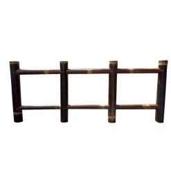 MGP 24 in. Black Bamboo Post and Rail Garden Fence