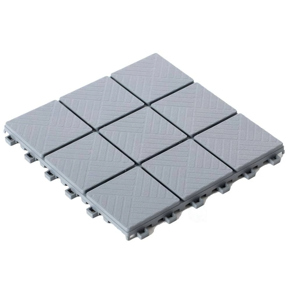 Gardenised Gray Plastic Interlocking Garden Path Tiles Outdoor Flooring Decorative Floor Grass Paver (Pack of 5) - Image 11