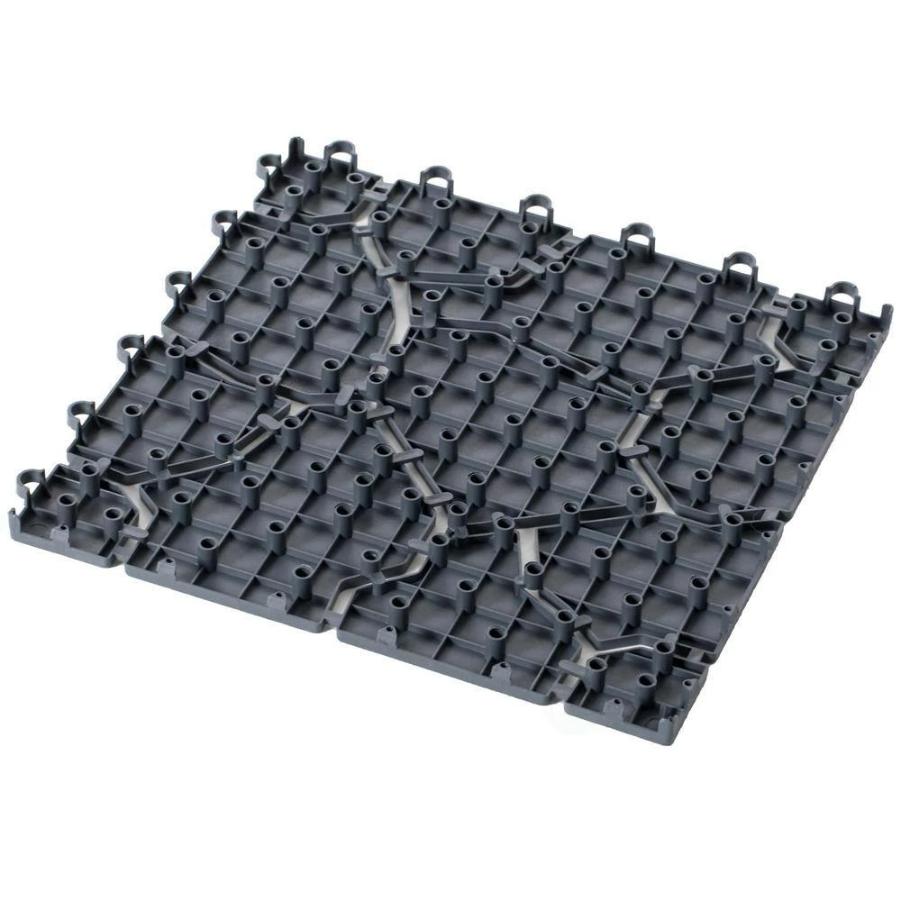 Gardenised Gray Plastic Garden Path Track Interlocking Stone Look Design Pathway Tile Floor Paver (Pack of 4) - Image 2