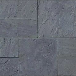 Nantucket Pavers Patio-on-a-Pallet 10 ft. x 10 ft. Concrete Gray Basket weave Yorkstone Paver (37 Pieces/100 Sq. Ft)