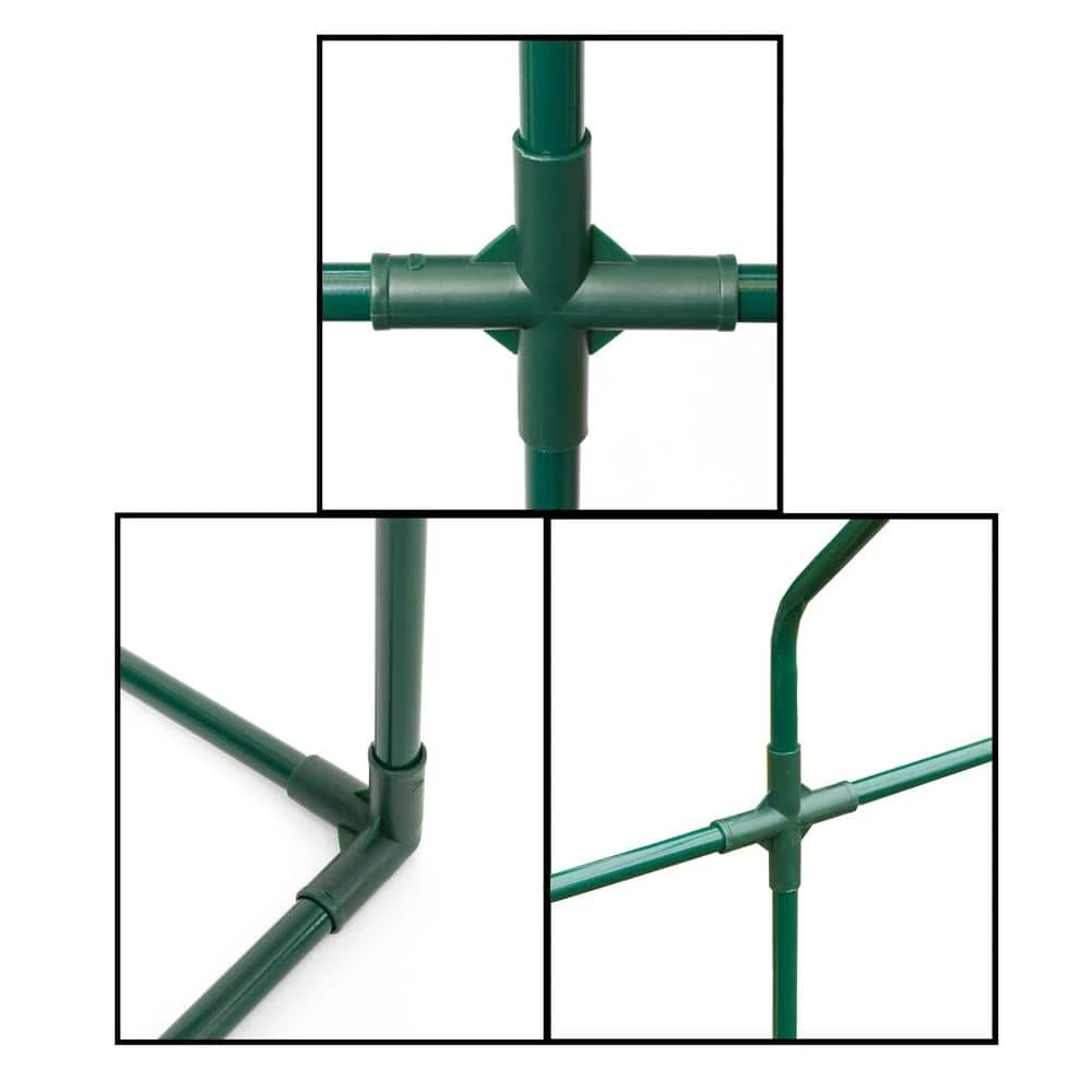 Gardenised Green Outdoor Waterproof Portable Plant Greenhouse with 2 Clear Zippered Windows, Large - Image 9