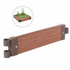 Gardenised Classic Traditional Durable Wood- Look Raised Outdoor Garden Bed Flower Planter Box