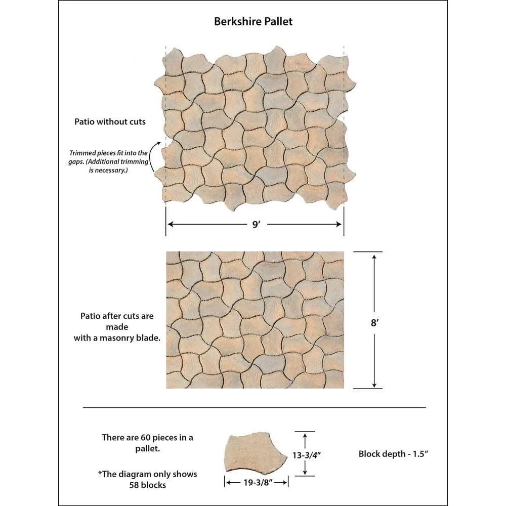 Nantucket Pavers Berkshire 13 in. x 19 in. Tan Variegated Irregular Paver Kit (60-Pieces per Pallet) - Image 6