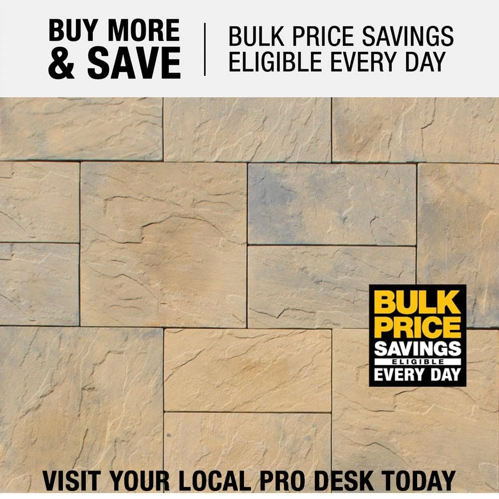 Nantucket Pavers Patio-on-a-Pallet 12in. x 24in. and 24in. x 24in. Concrete Tan Variegated Basketweave Yorkstone Paver(18 Pcs/48 Sq Ft) - Image 7