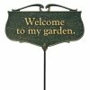 Whitehall Products Welcome To My Garden Poem Sign Green/Gold