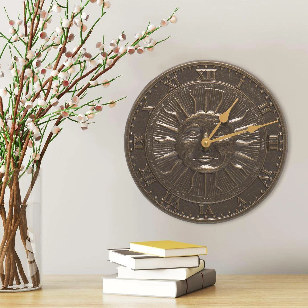 Whitehall Products 13 in. French Bronze Sunface Clock - Image 3