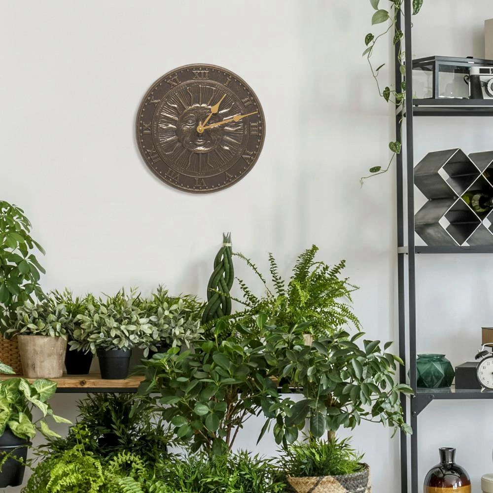 Whitehall Products 13 in. French Bronze Sunface Clock - Image 2