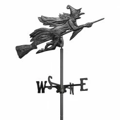 Whitehall Products Black Flying Witch Garden Weathervane